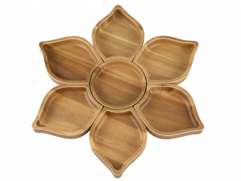 Flower acacia serving dish